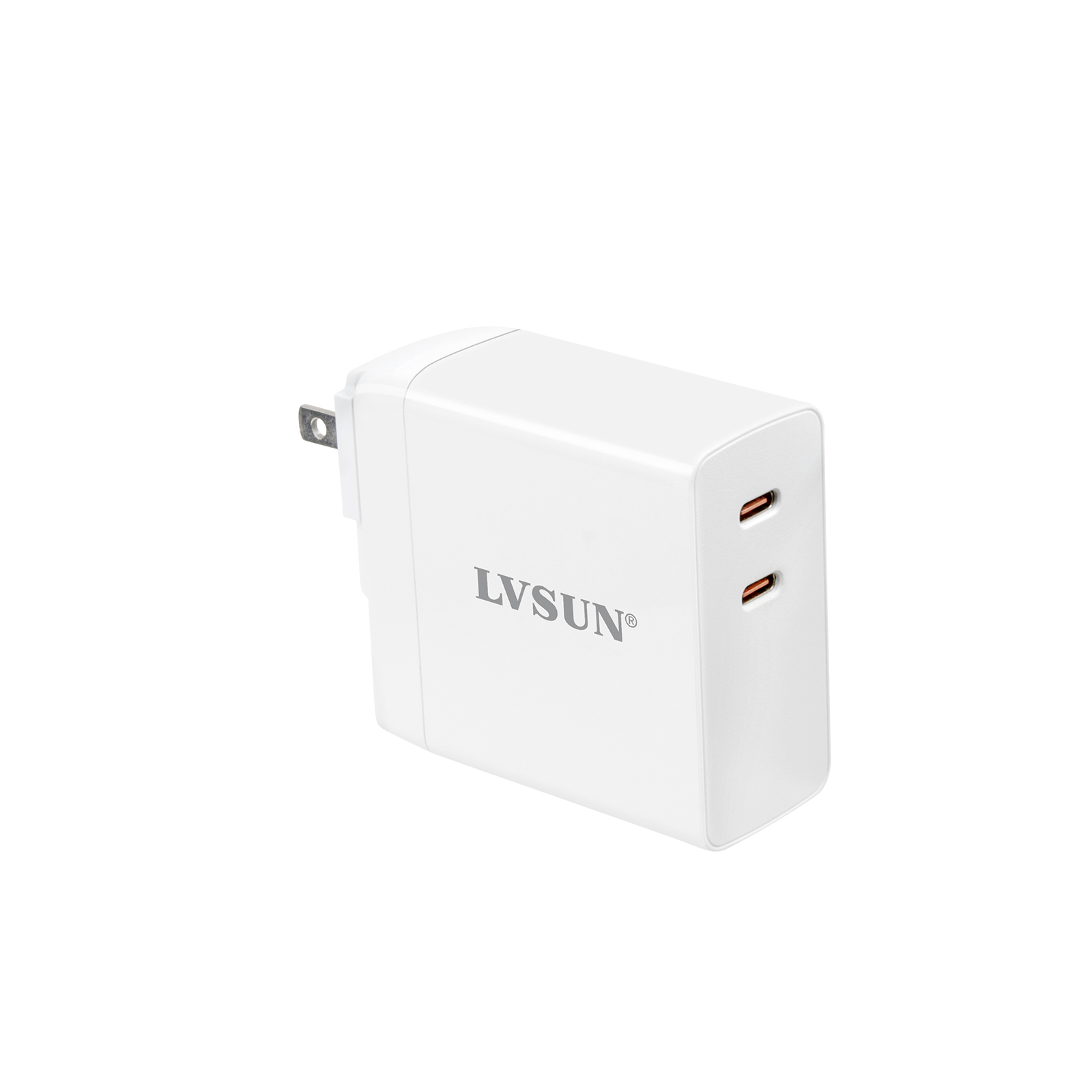 龙威盛 140W 双口氮化镓 PD3.1 墙插快充充电器 MacBook Pro 满速快充 可换插头全球通用 LS-GW140-2C — thumbnail 3