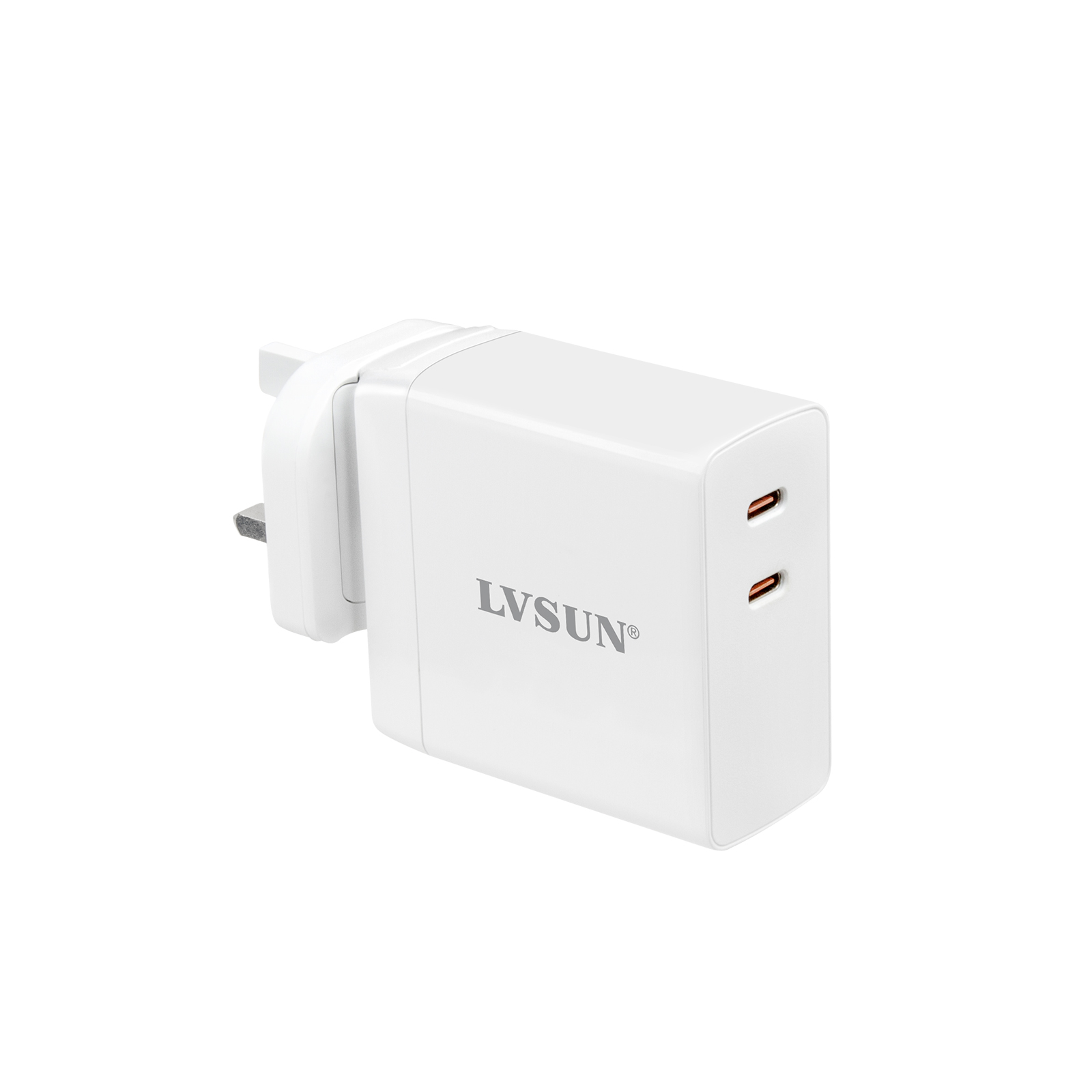 龙威盛 140W 双口氮化镓 PD3.1 墙插快充充电器 MacBook Pro 满速快充 可换插头全球通用 LS-GW140-2C — thumbnail 5