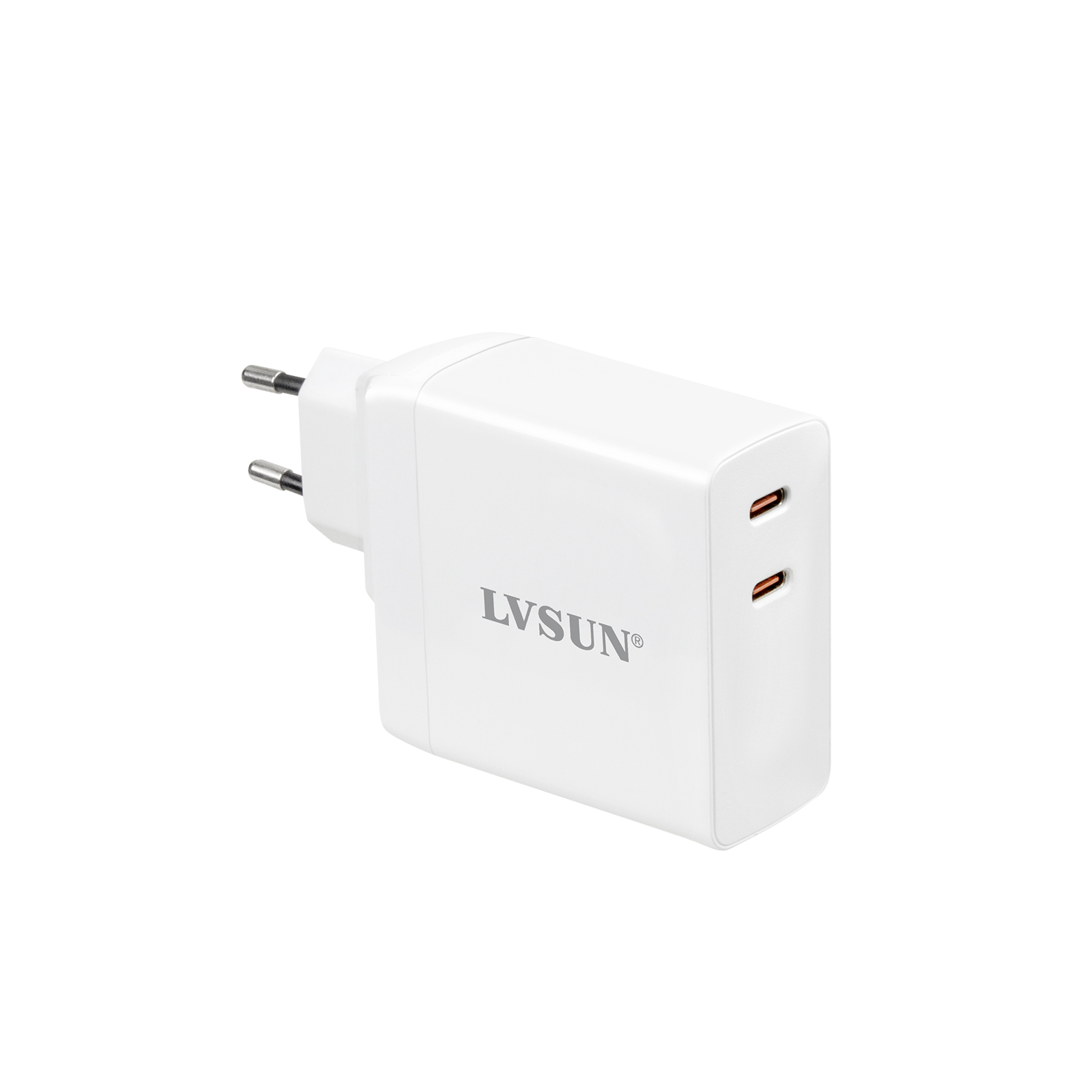 龙威盛 140W 双口氮化镓 PD3.1 墙插快充充电器 MacBook Pro 满速快充 可换插头全球通用 LS-GW140-2C — thumbnail 2