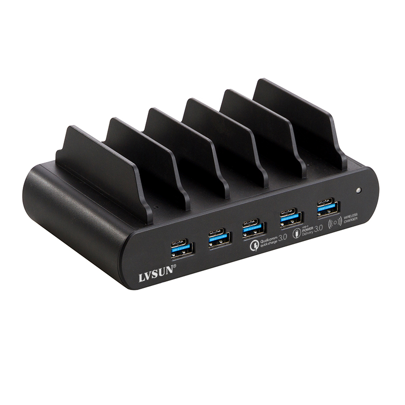 110W 5口 USB-C/USB-A GaN 充电底座 多口快充站 LS-UC5T