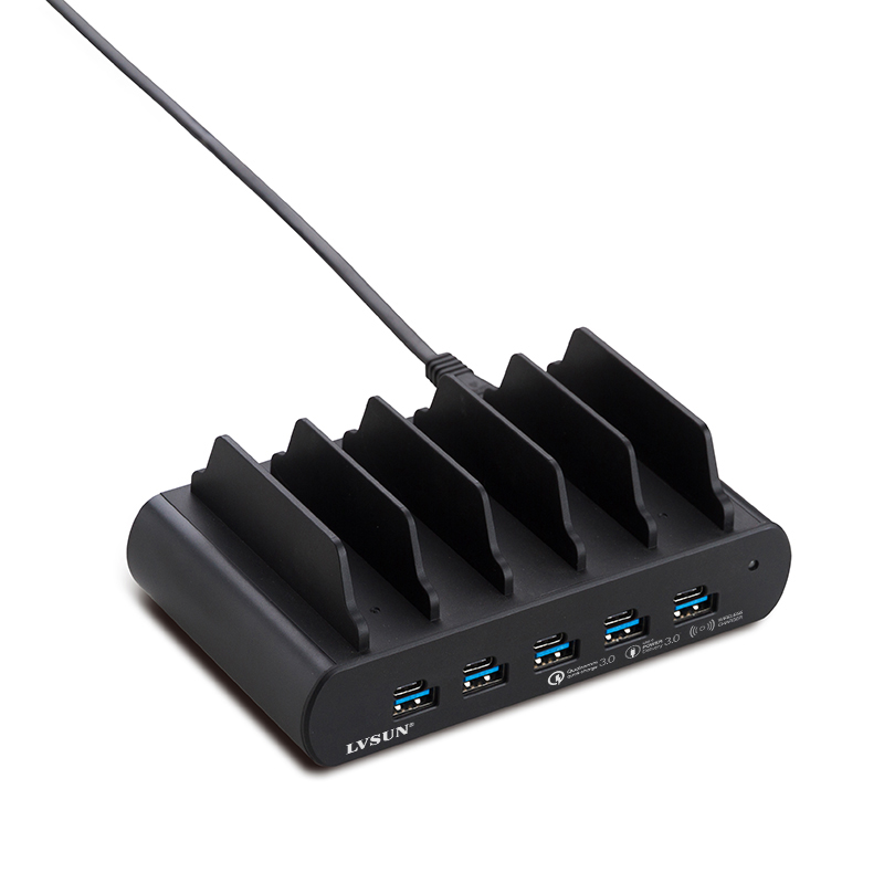 110W 5口 USB-C/USB-A GaN 充电底座 多口快充站 LS-UC5T — thumbnail 2