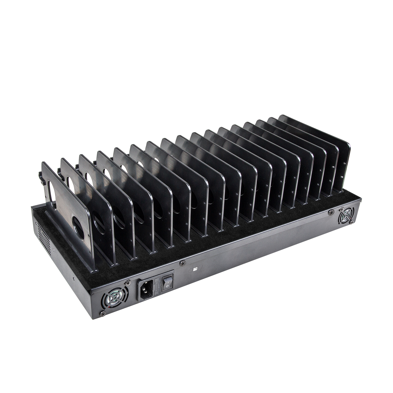 龙威盛 500W 16口 USB-C 充电底座 平板/笔记本/手机集中充电站 1U机架式安装 LS-C16S-T-500 — thumbnail 3