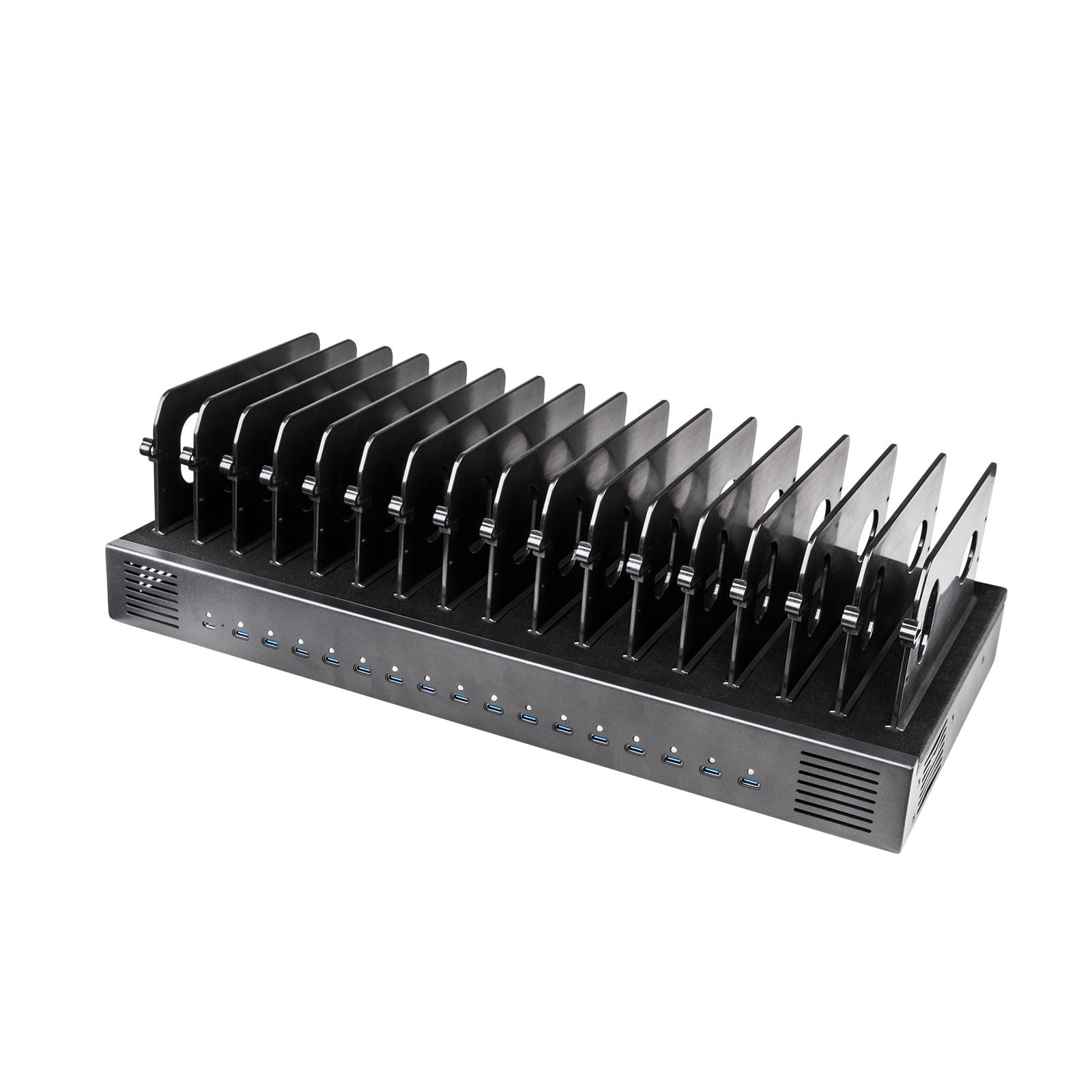 龙威盛 500W 16口 USB-C 充电底座 平板/笔记本/手机集中充电站 1U机架式安装 LS-C16S-T-500 — thumbnail 2