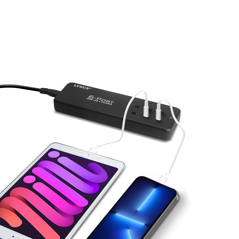 GaN 120W 6口 USB-C PD 笔记本充电器