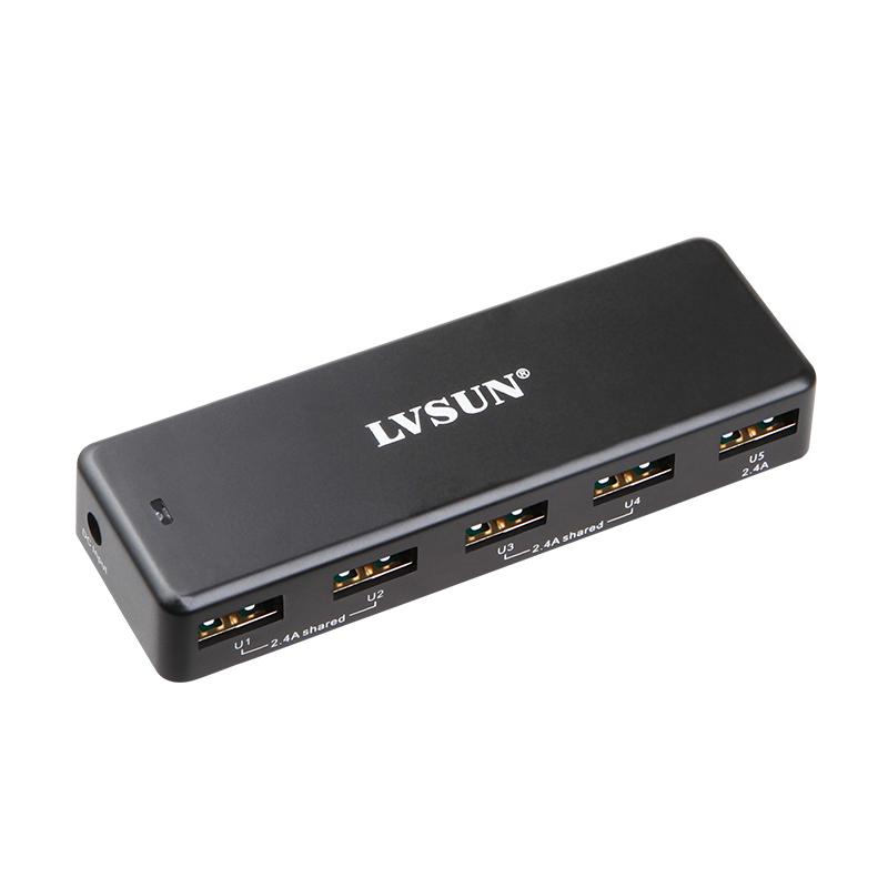 36W 5口USB 车载/壁式充电器 LS-5US