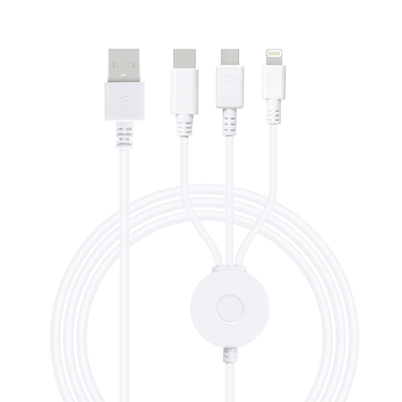 三合一USB-A转USB-C/Lightning/Micro-USB充电线 LS-A2CLM