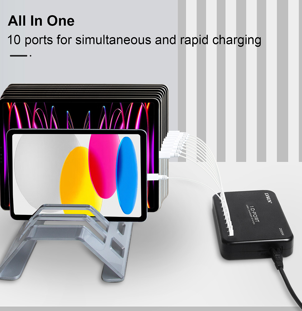 200W 10口USB-C多设备充电器 LS-10U24C-200 — thumbnail 4