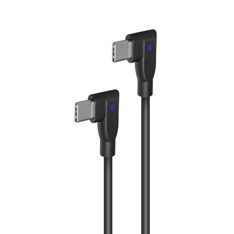 240W 双直角USB-C线（带指示灯） LS-CCP-2R12B — view 1