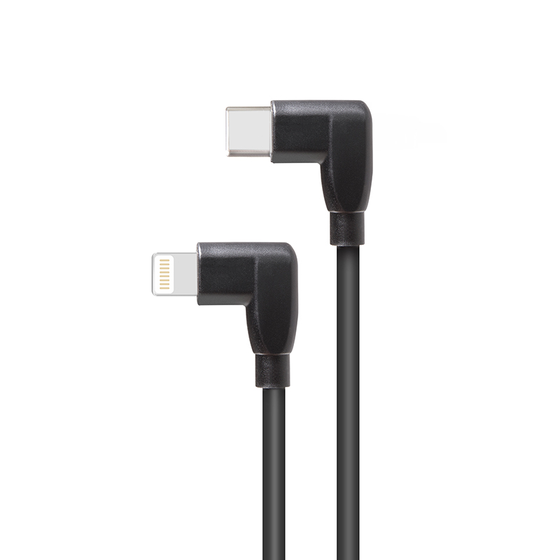 Right Angle USB-C to Right Angle Lightning 数据线