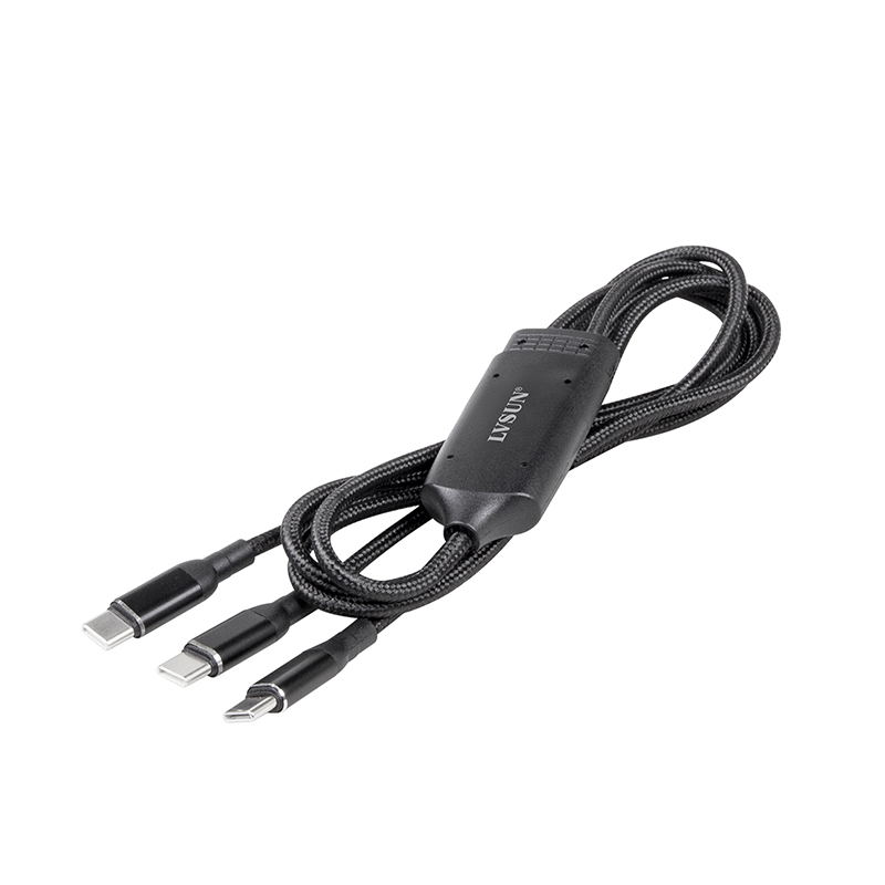 PD3.0 USB-C充电器 数据线 Split Two Ports
