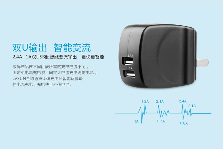 全球通双USB充电器 LS-PW12-2U0534 — thumbnail 4