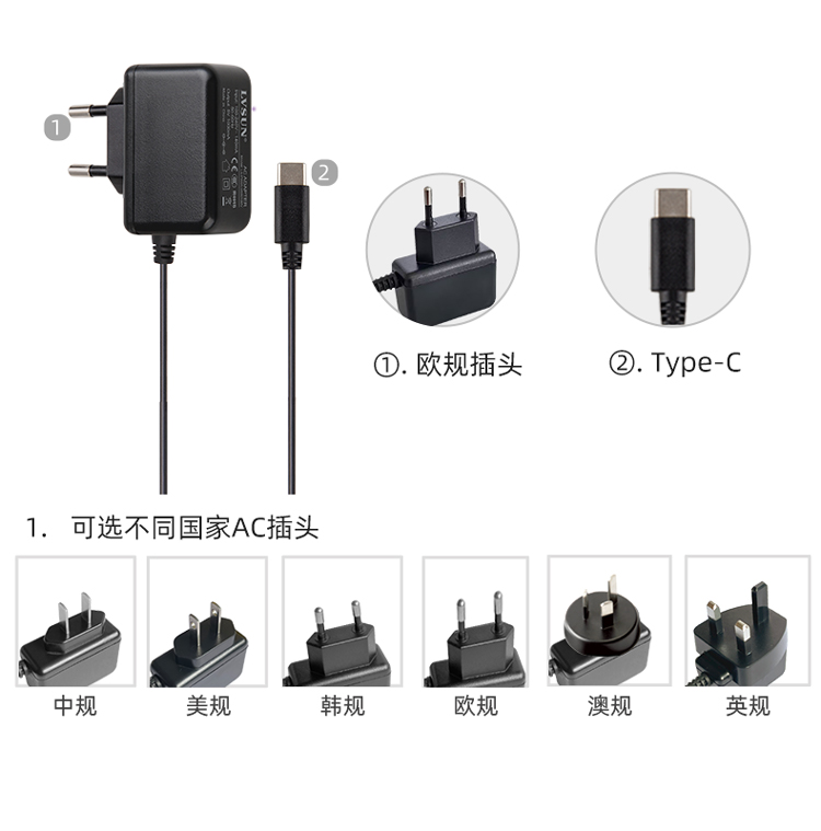 Typc-C电源适配器 LS-PW05-050240C — view 1